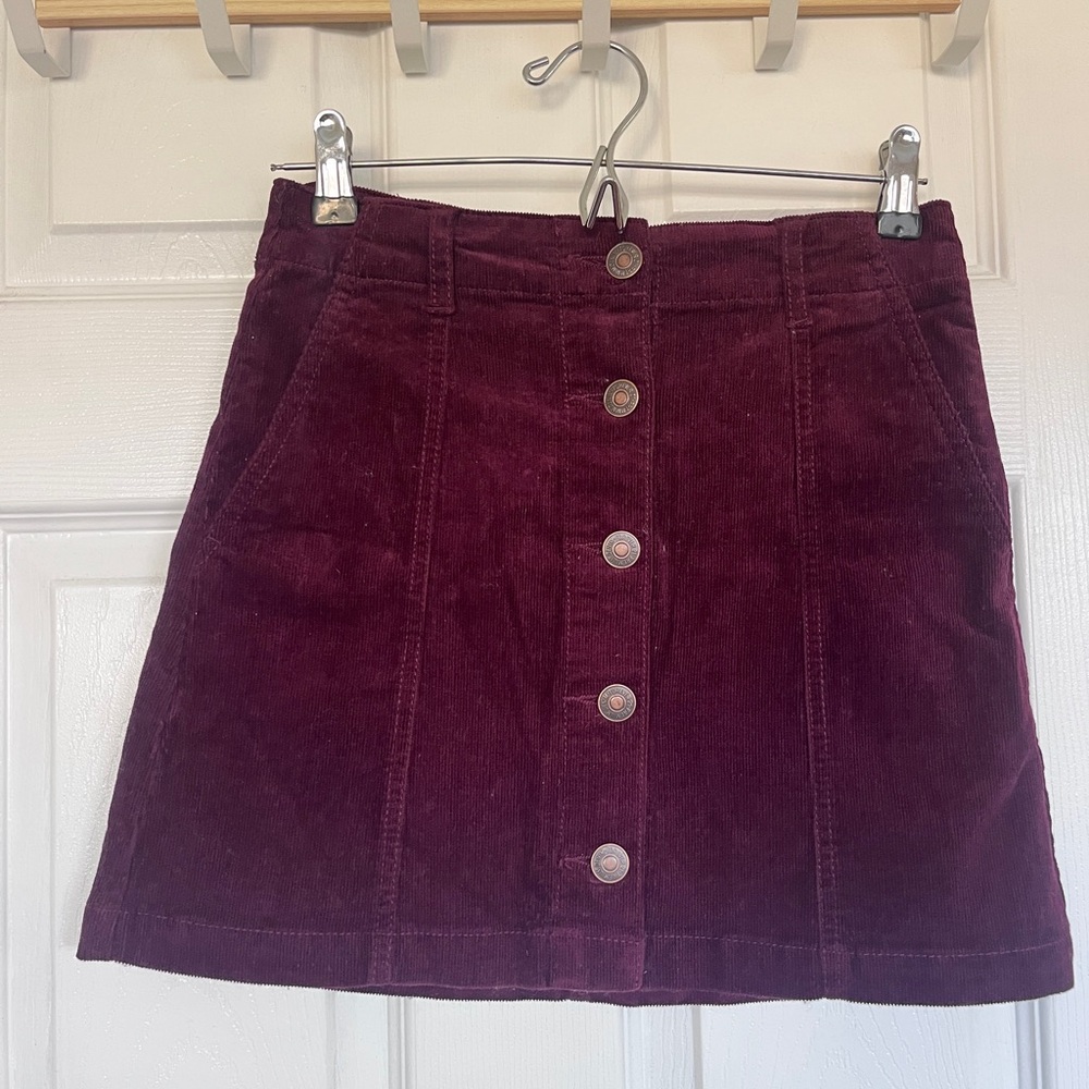 Forever 21 Burgundy Corduroy Mini Skirt